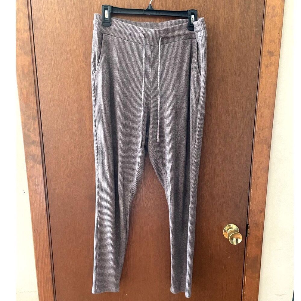Express Charcoal Brown Ribbed Sweatpants
